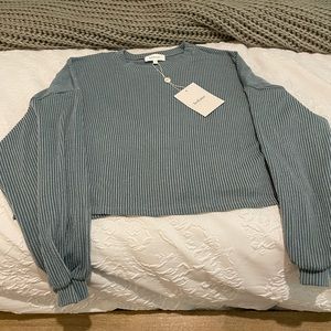 Albie ribbed crop top in blue